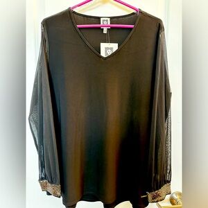 Anne Klein work blouse chiffon NWT